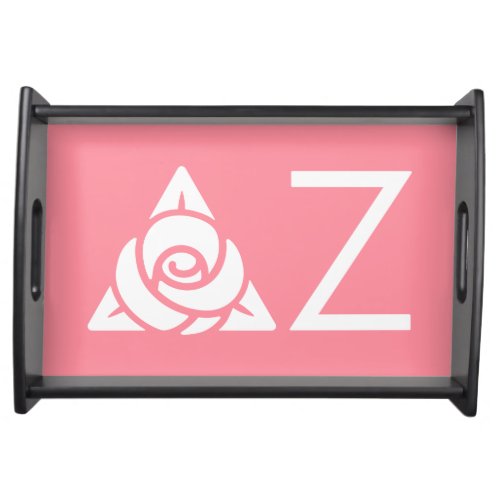 Delta Zeta Rose Icon White Serving Tray