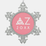 Delta Zeta Rose Icon White Snowflake Pewter Christmas Ornament at Zazzle