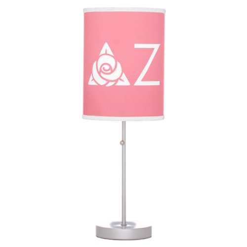 Delta Zeta Rose Icon White Table Lamp