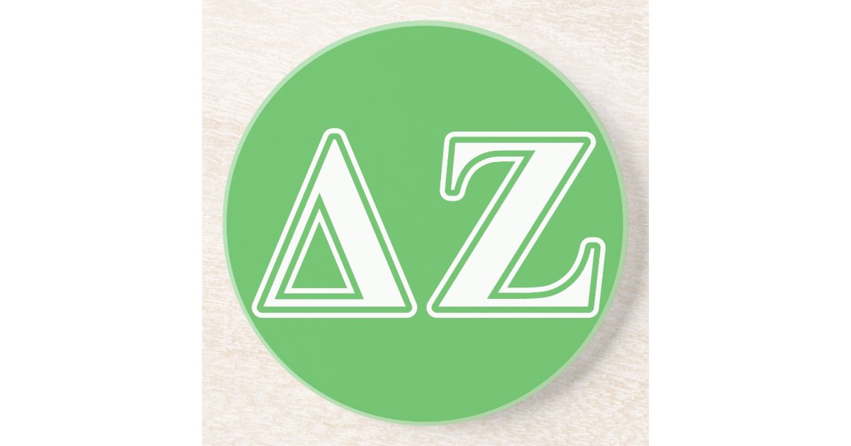 Delta Zeta White And Green Letters Coaster Zazzle Com