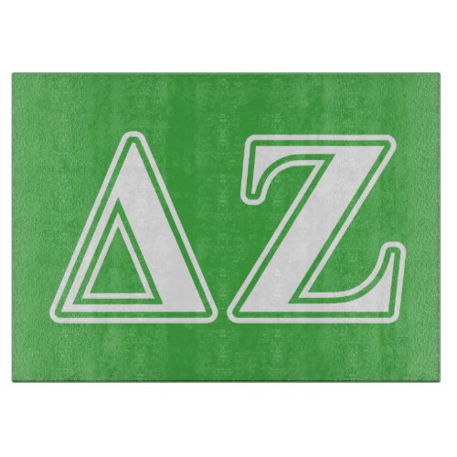 Delta Zeta White and Green Letters Cutting Board