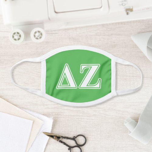 Delta Zeta White and Green Letters Face Mask