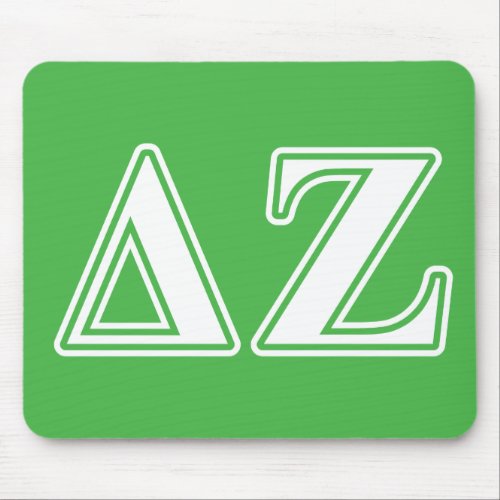 Delta Zeta White and Green Letters Mouse Pad