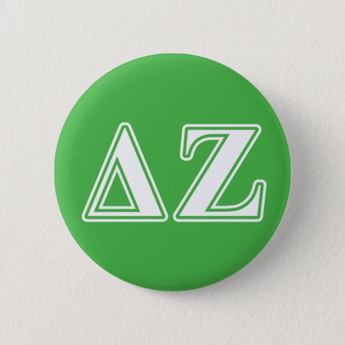 Delta Zeta White and Green Letters Pinback Button