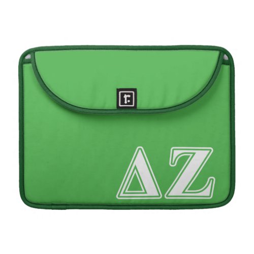 Delta Zeta White and Green Letters Sleeve For MacBook Pro
