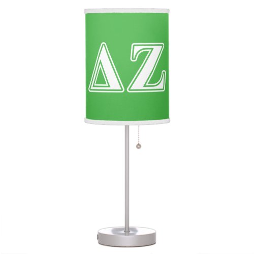 Delta Zeta White and Green Letters Table Lamp