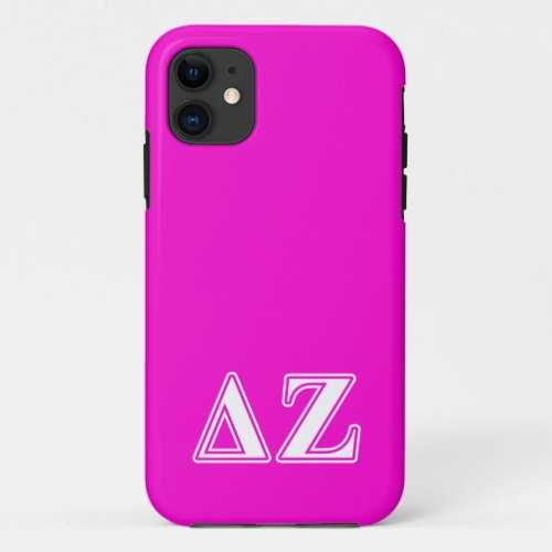 Delta Zeta White and Pink Letters iPhone 11 Case