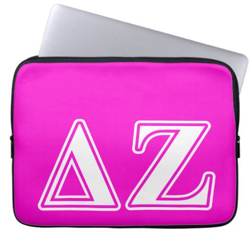 Delta Zeta White and Pink Letters Laptop Sleeve