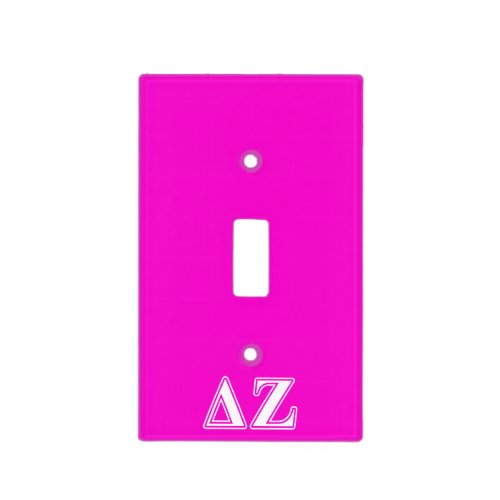 Delta Zeta White and Pink Letters Light Switch Cover