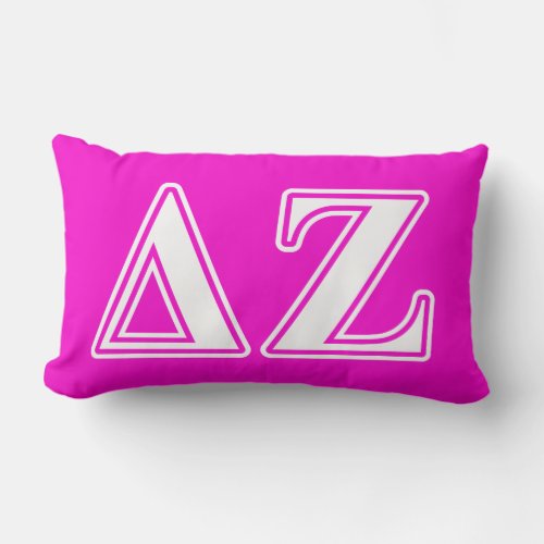 Delta Zeta White and Pink Letters Lumbar Pillow