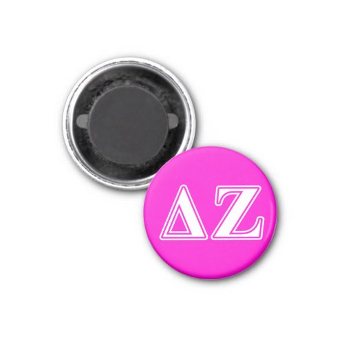 Delta Zeta White and Pink Letters Magnet
