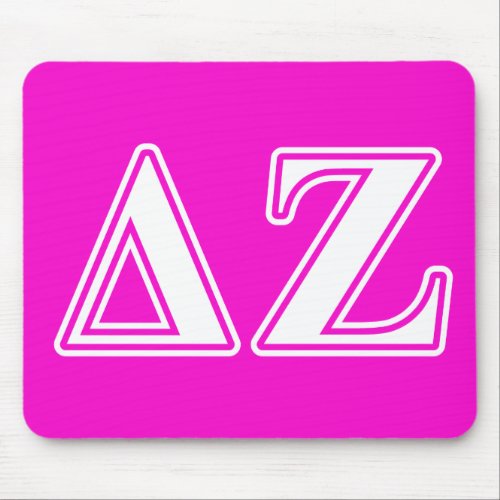 Delta Zeta White and Pink Letters Mouse Pad