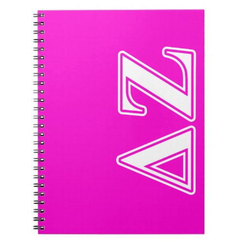 Delta Zeta White and Pink Letters Notebook