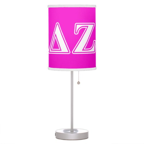 Delta Zeta White and Pink Letters Table Lamp