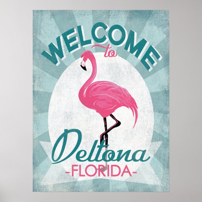 Deltona Florida Poster – Pink Flamingo