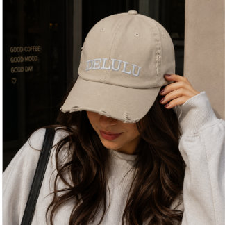 Delulu Aesthetic Typography Embroidered Baseball Cap