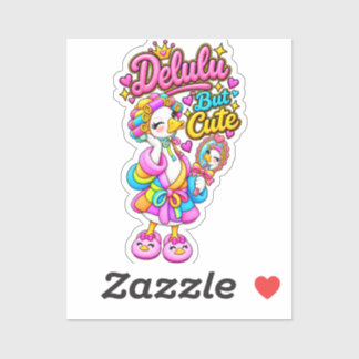 Delulu But Cute  Funny silly Goose Cozy Sticker | 
