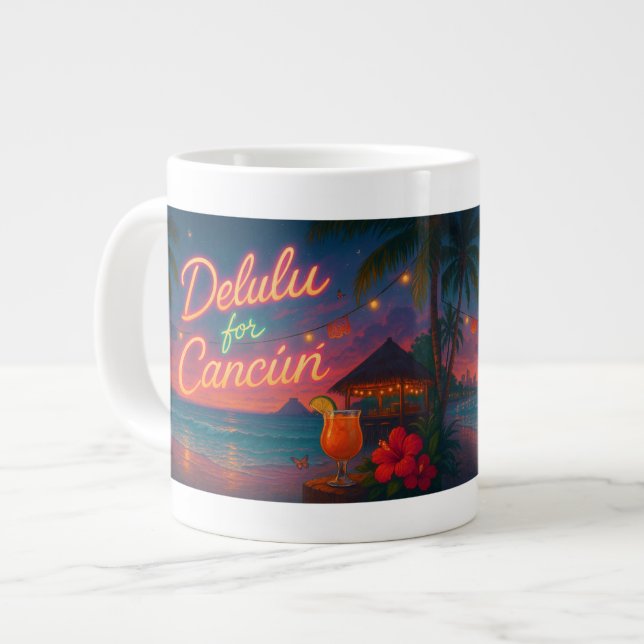 Delulu for Cancun Giant Coffee Mug (Front Left)