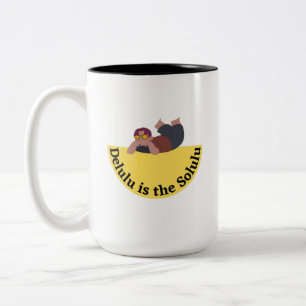 Delulu Is the Solulu Funny Meme Design Two-Tone Coffee Mug