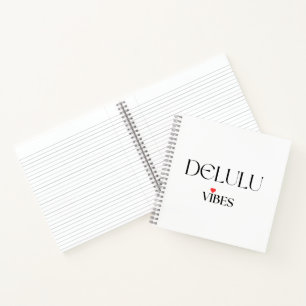 Delulu Vibes, Funny Esthetic Quote Gift Notebook