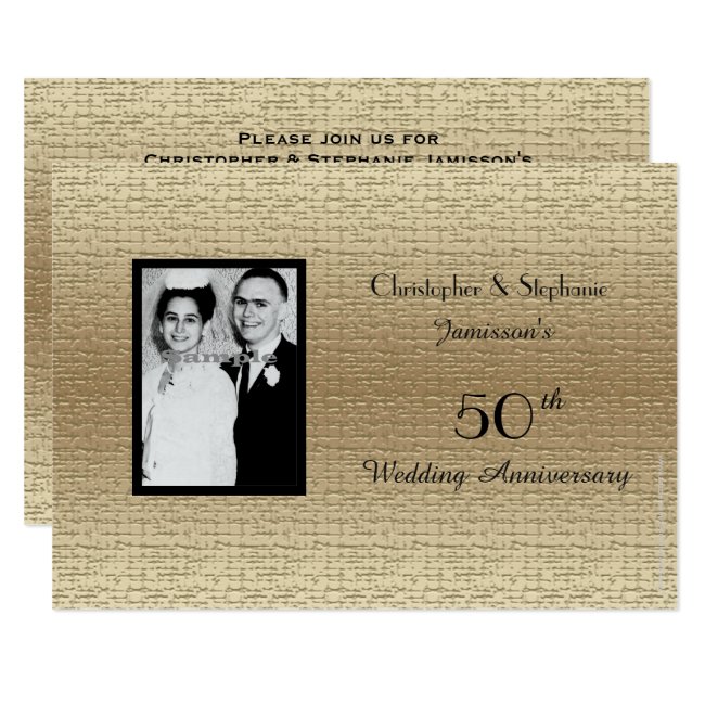 Deluxe 50th Wedding Anniversary Photo Invitation