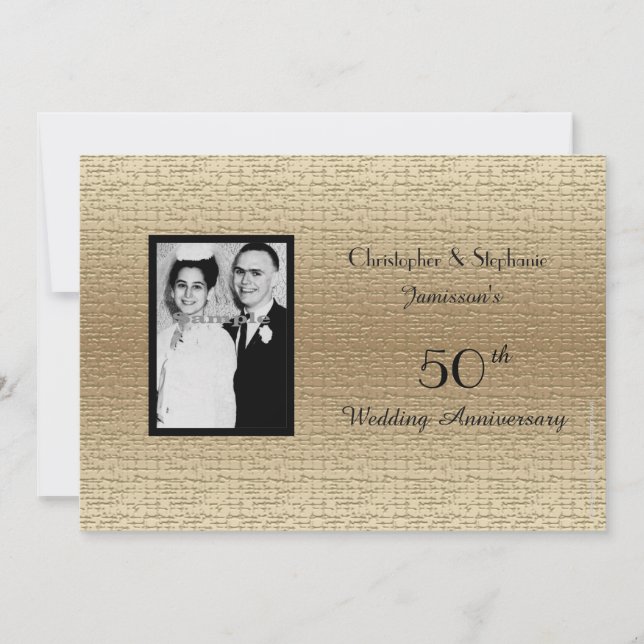 Deluxe 50th Wedding Anniversary Photo Invitation (Front)