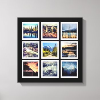 Deluxe 9 Photograph Grid Collage Canvas Print by PartyHearty at Zazzle