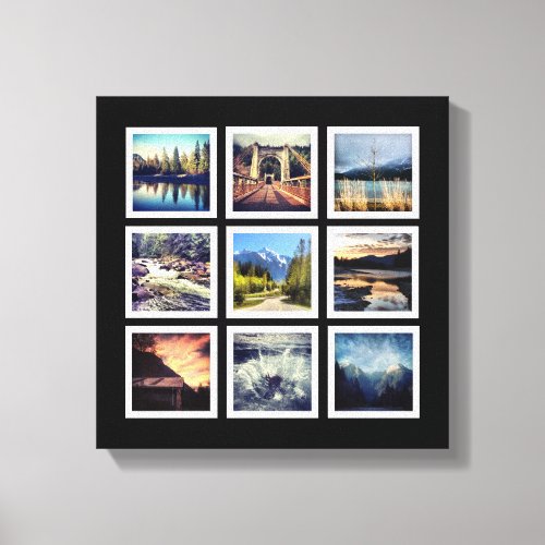 Deluxe 9 Photograph Grid Collage Canvas Print