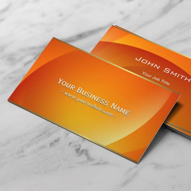 Deluxe Abstract Orange Background Business Card