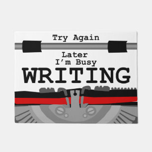 Deluxe Author Writing Typewriter Design Doormat