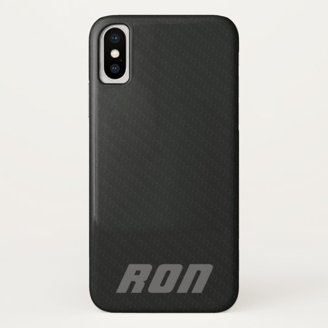 Deluxe Black Simulated Carbon Fiber iPhone X Case  (Back)