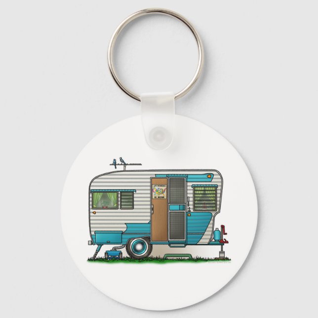 Deluxe Camper Trailer Keychain (Front)