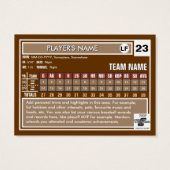 Deluxe Custom Baseball Card (Back)