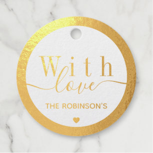Deluxe Gold Customizable Name Foil Favor Tags