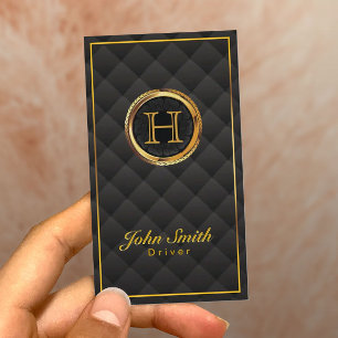 Deluxe Gold Monogram Driver Business Card