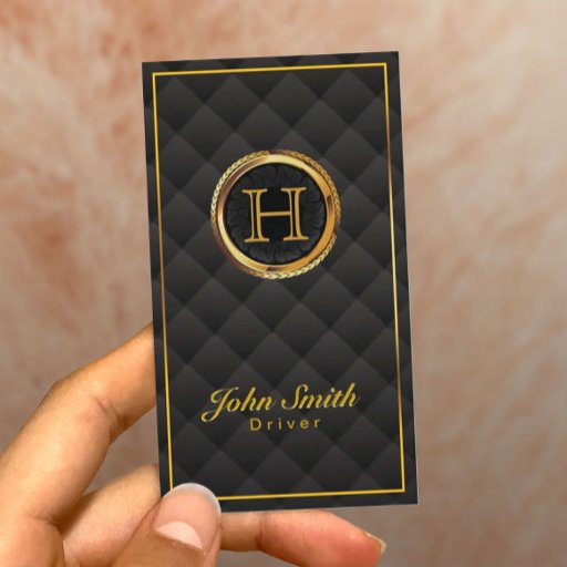 Customizable Deluxe Gold Monogram Driver Business Card