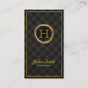 Deluxe Gold Monogram Programmer Business Card
