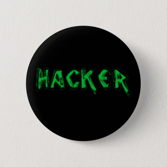 Deluxe Hacker rough font Button (Front)