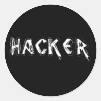 Deluxe Hacker rough font Classic Round Sticker