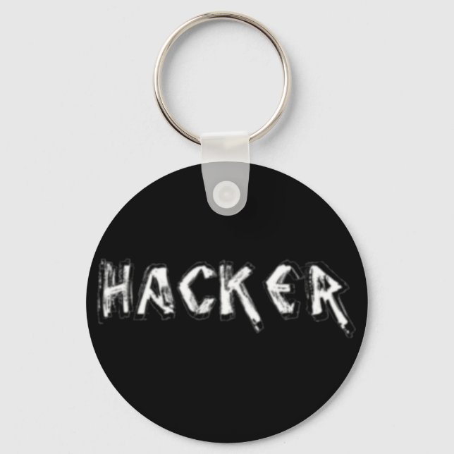 Deluxe Hacker rough font Keychain (Front)