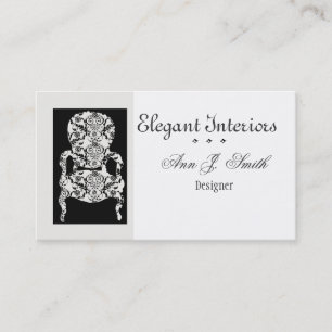 Deluxe Interior Design Damask Pattern Vintage Business Card