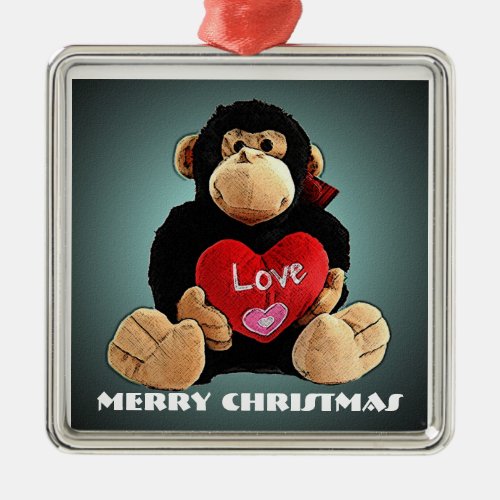 Deluxe Monkey Love Christmas Ornament