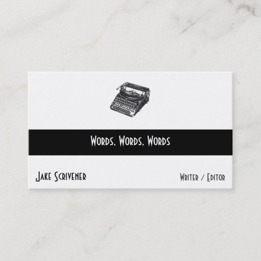Customizable Deluxe Noiseless Retro Typewriter Business Card Templates