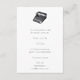Deluxe Noiseless Retro Typewriter Invitation