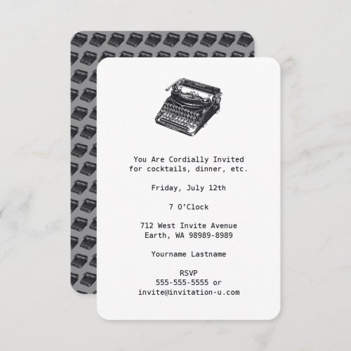 Deluxe Noiseless Retro Typewriter Invitation