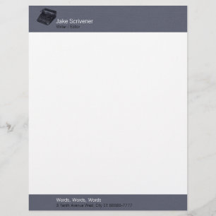 Deluxe Noiseless Typewriter Slate Faux Flannel Letterhead