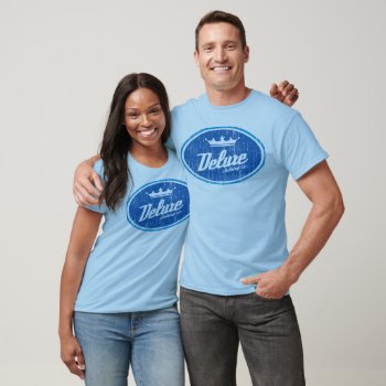 Deluxe Oval Logo (vintage Blue/white) T-shirt by DeluxeWear at Zazzle