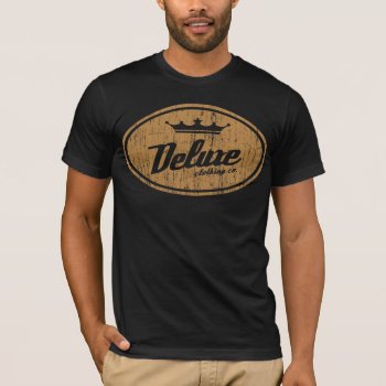 Deluxe Oval Logo (vintage Gold) T-shirt by DeluxeWear at Zazzle