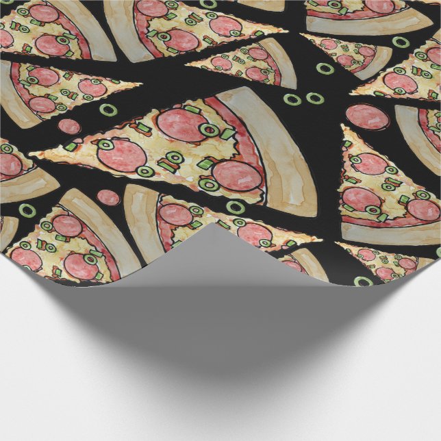 Deluxe Pizza party Wrapping Paper (Corner)