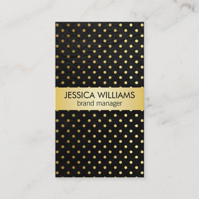 Deluxe | Polka Dots | Golden 2 Business Card (Front)